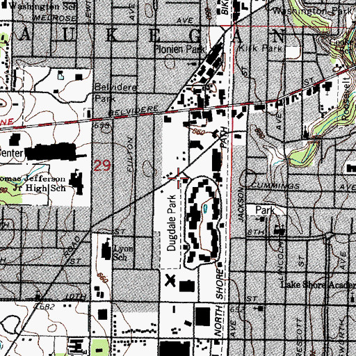 Topographic Map of Kiley Developmental Center, IL