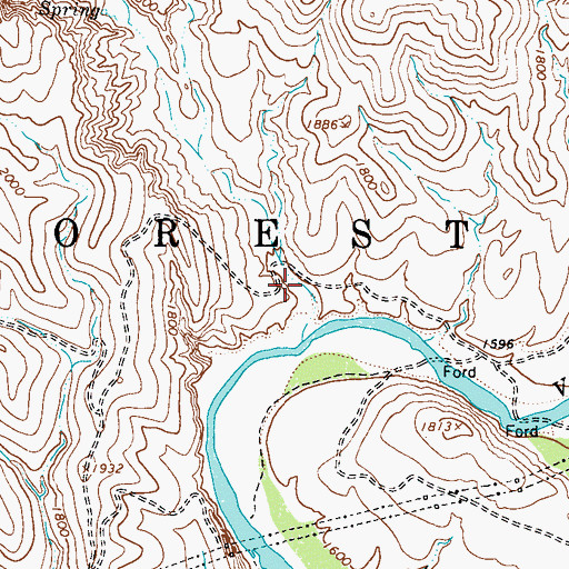 Topographic Map of Bootleg Canyon, AZ