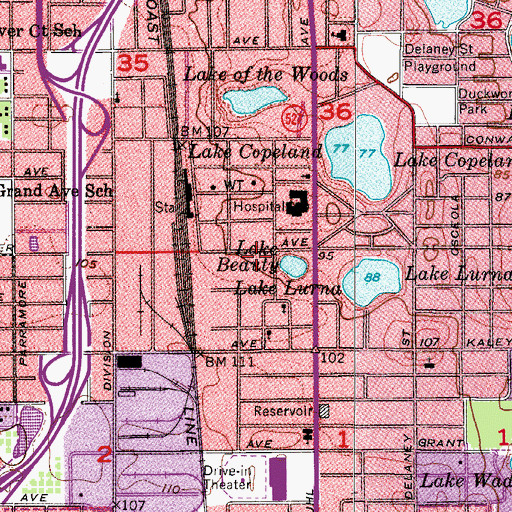 Topographic Map of Arnold Palmer Hospital for Children, FL