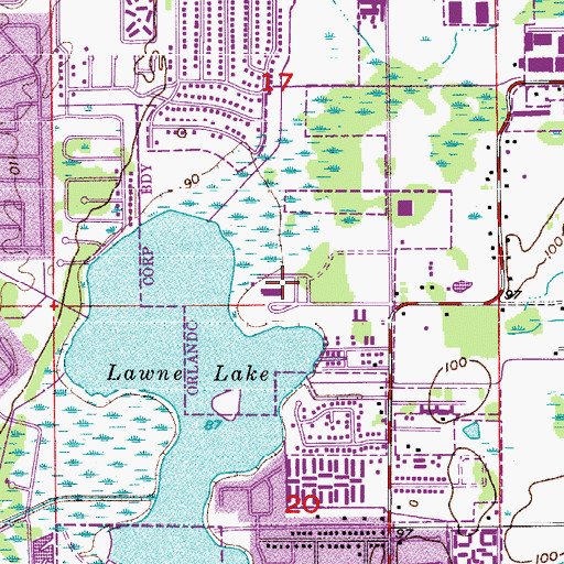 Topographic Map of Aspire Health Partners, FL