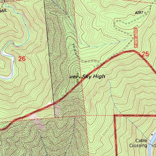 Topographic Map of Sky High, CA