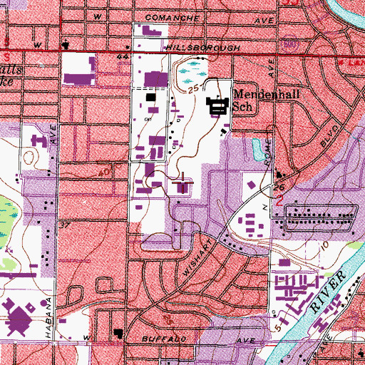 Topographic Map of Kindred Hospital Central Tampa, FL