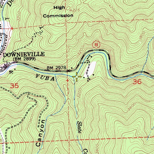 Topographic Map of Slate Castle Creek, CA