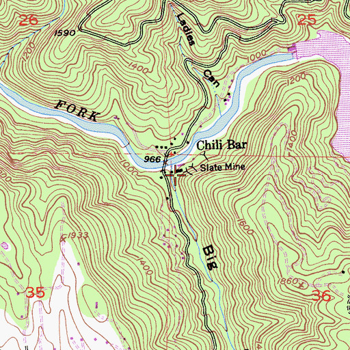 Topographic Map of Slate Mine, CA