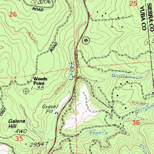 Topographic Map of Sleighville Creek, CA