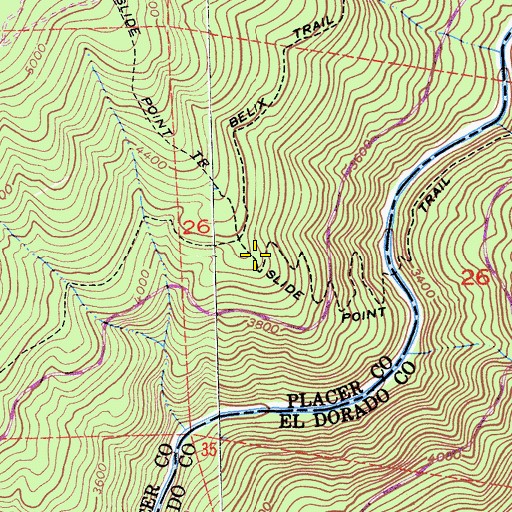 Topographic Map of Slide Point Trail, CA