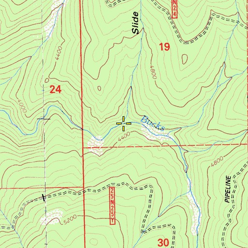 Topographic Map of Slide Ravine, CA