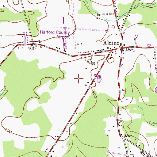 Topographic Map of Aldeno Sodding Farms, MD
