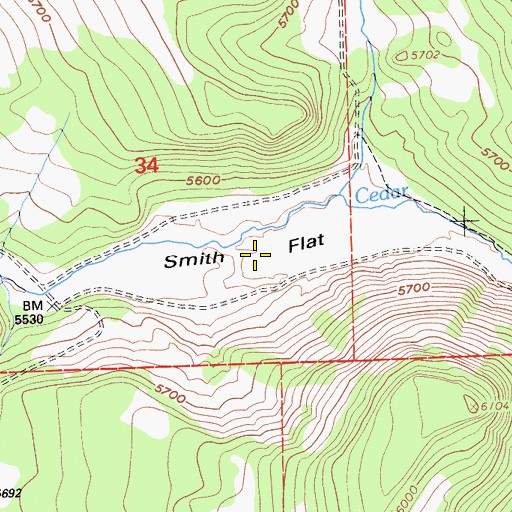 Topographic Map of Smith Flat, CA