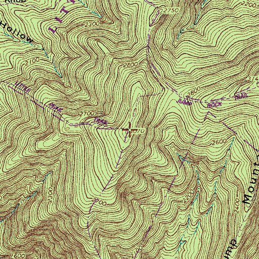 Topographic Map of Hutcheson Ridge, VA