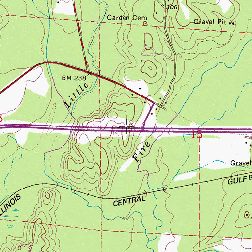 Topographic Map of Funderburk Cemetery, AL