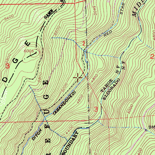 Topographic Map of Red Star Ditch, CA