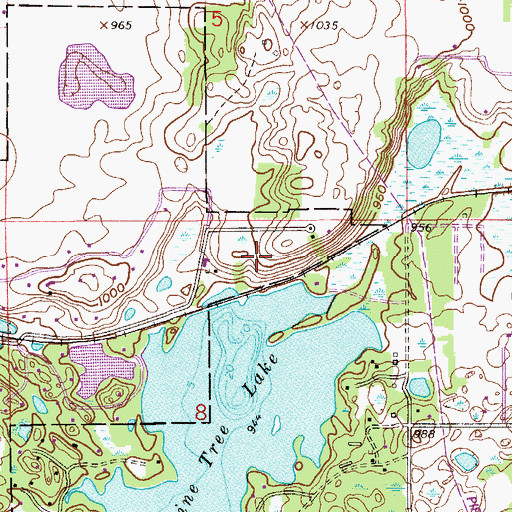 Topographic Map of Pine Tree Apple Orchard, MN