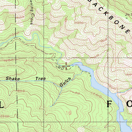 Topographic Map of Backbone Creek, CA