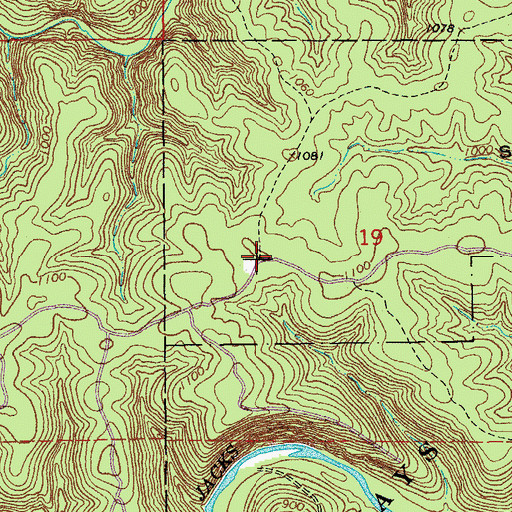 Topographic Map of Tin Roof (historical), MO