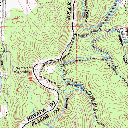 Topographic Map of Bear River Canal, CA