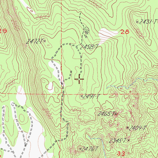Topographic Map of Benton Range, CA