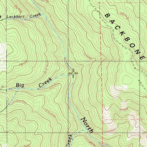 Topographic Map of Big Creek, CA