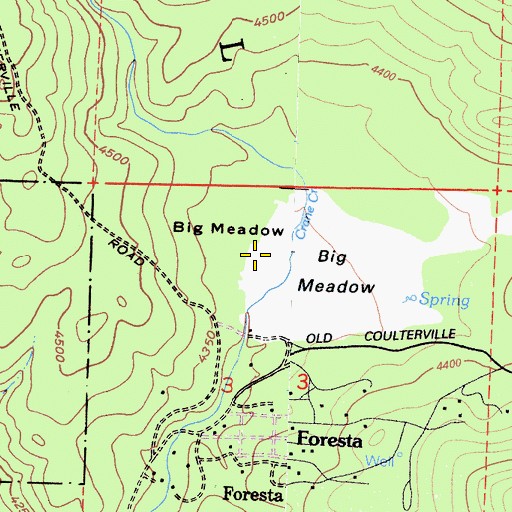Topographic Map of Big Meadow, CA