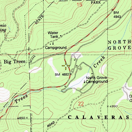 Topographic Map of Big Trees, CA