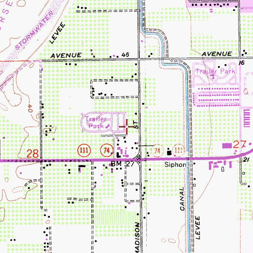 Topographic Map of Riverside County Fire Department Station 88 - City of Indio Fire Station 3, CA