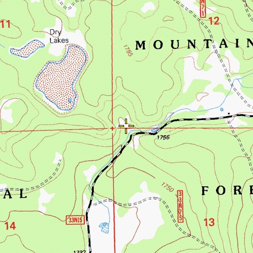 Topographic Map of Blacks Mountain Experimental Forest, CA