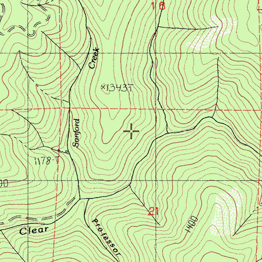 Topographic Map of Blodgett Creek, CA