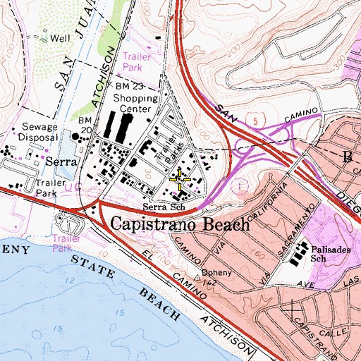Topographic Map of Orange County Fire Authority Station 29, CA