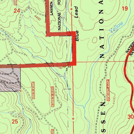 Topographic Map of Blue Lead Gulch, CA