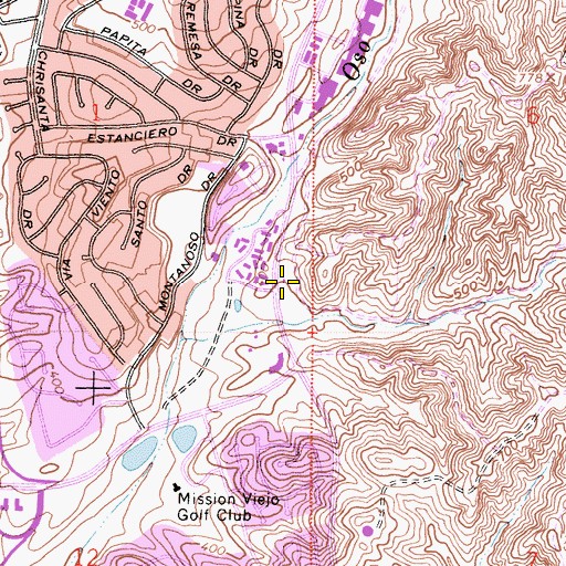 Topographic Map of Orange County Fire Authority Station 24, CA