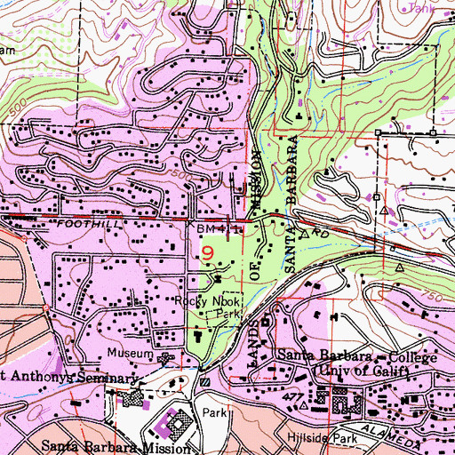 Topographic Map of Santa Barbara County Fire Department Station 15, CA