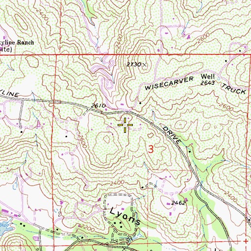 Topographic Map of California Department of Forestry and Fire Protection Station 32 - Lyons Valley, CA