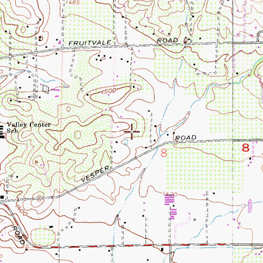 Topographic Map of CAL FIRE Valley Center Fire Station, CA