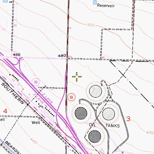 Topographic Map of Bureau of Land Management - Bakersfield Field Office / Metro Fire Station, CA