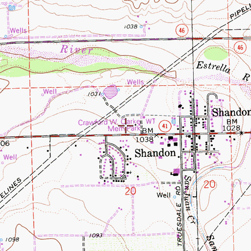 Topographic Map of California Department of Forestry and Fire Protection Station 31 Shandon, CA