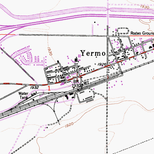 Topographic Map of Yermo Volunteer Fire Department, CA
