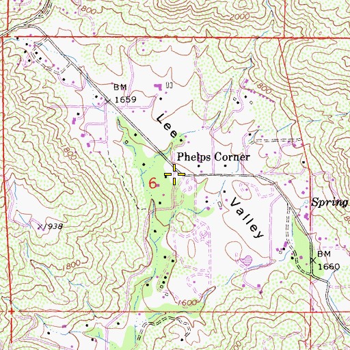 Topographic Map of California Department of Forestry and Fire Protection Station 34 - Lee Valley, CA