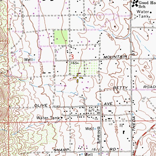 Topographic Map of Riverside County Fire Department Station 9 Goodmeadow, CA