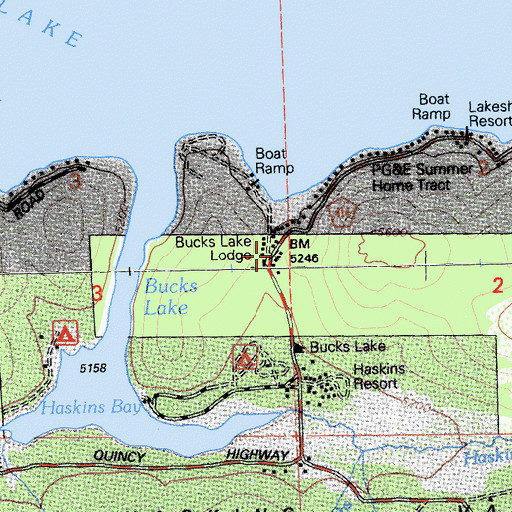 Topographic Map of Bucks Lodge, CA