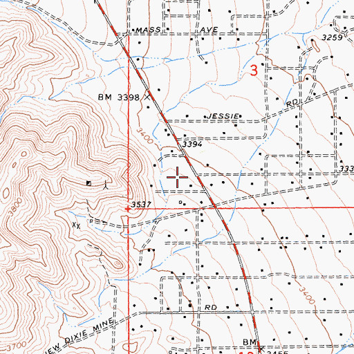 Topographic Map of San Bernardino County Fire Department Station 19 - Homestead Valley / Landers, CA