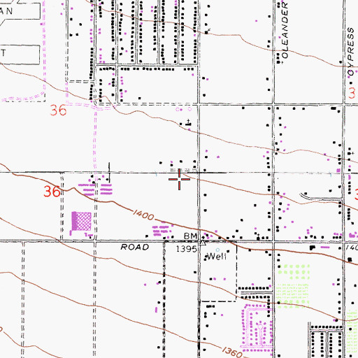 Topographic Map of San Bernardino County Fire Department Station 78, CA