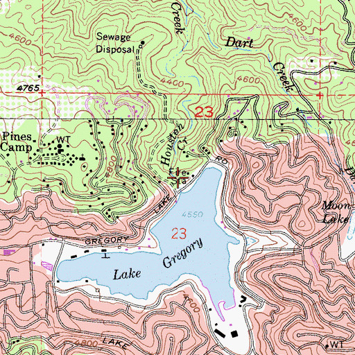Topographic Map of Crest Forest Fire Protection District Station 5, CA