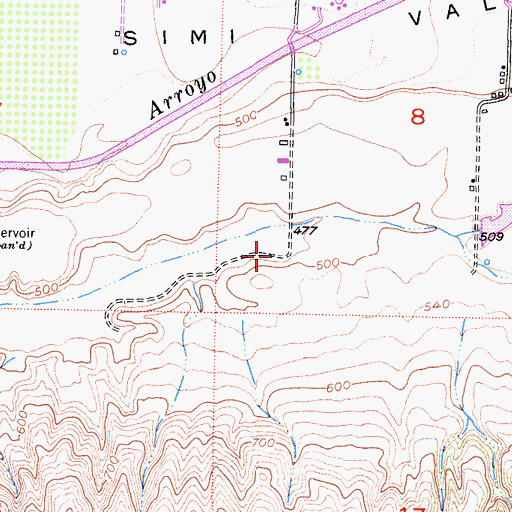 Topographic Map of Ventura County Fire Protection District Station 40 - Mountain Meadows, CA