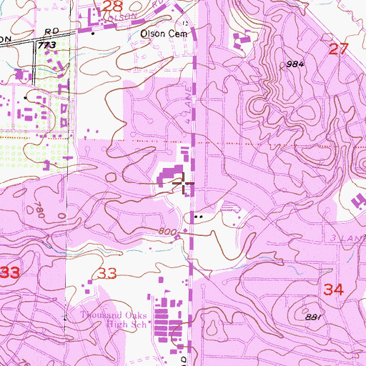 Topographic Map of Ventura County Fire Protection District Station 34 Arboles, CA