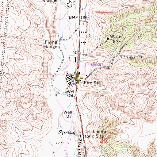 Topographic Map of Camp Pendleton Fire Station 8, CA
