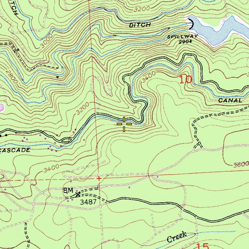 Topographic Map of Cascade Canal, CA