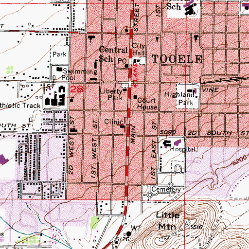Topographic Map of Mountain View Ambulance, UT