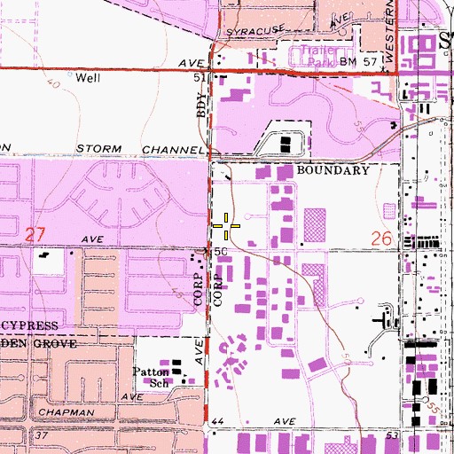 Topographic Map of AmeriCare Ambulance Service, CA