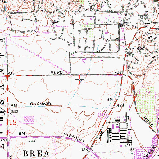Topographic Map of Emergency Ambulance Service Inc., CA
