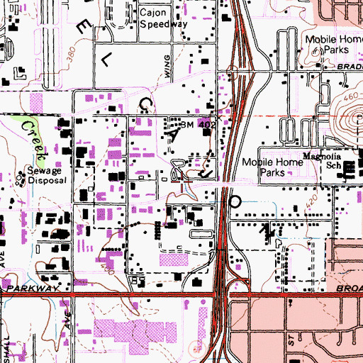 Topographic Map of Priority One Medical Transport Station 10, CA